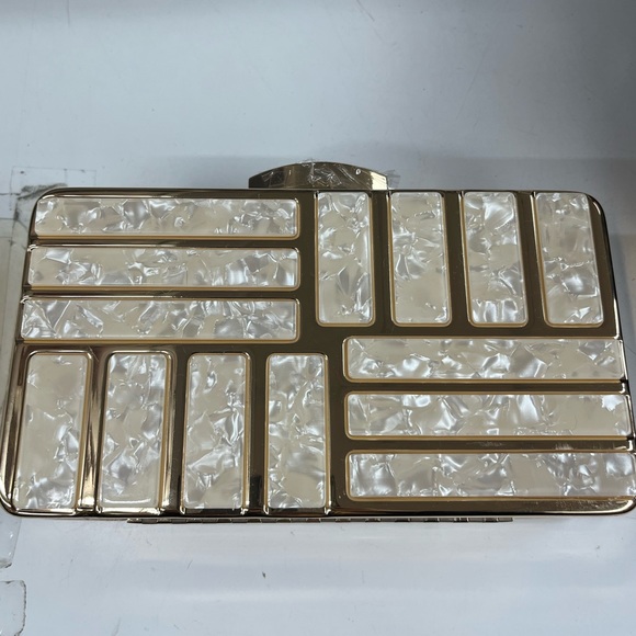 NWT White Marble Clutch - Picture 2 of 5